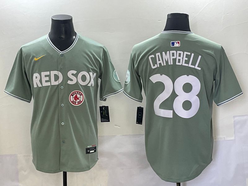 Men 2025 Boston Red Sox #28 Campbell Light Green Joint Name Nike MLB Jersey style 10